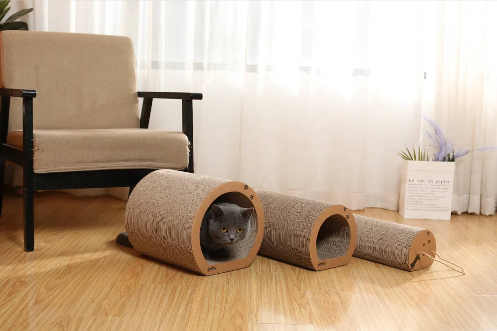 Petprime кот 3 в 1 царапин гофрированного картона игровой туннель для кошек картонная
