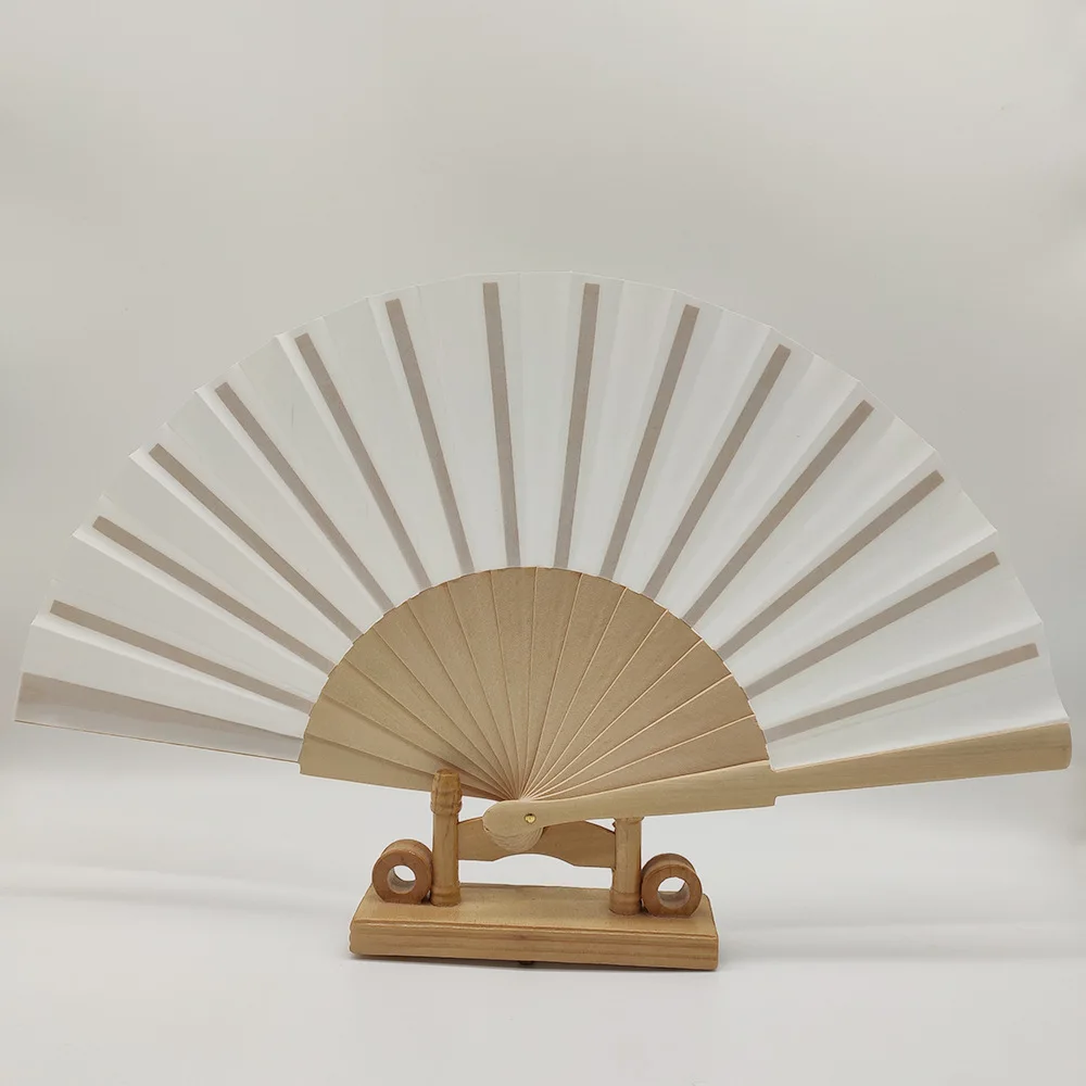 Custom printed logo plastic hand fan fabric folding fan for promotional gift