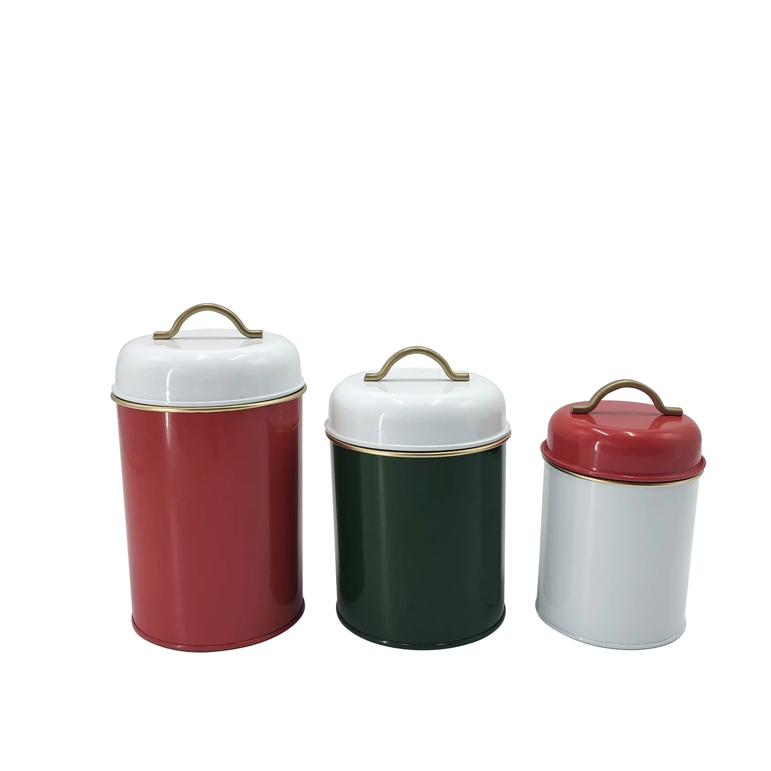 Новейший стиль, модный Многоцветный Круглый домашний контейнер для хранения, оловянный контейнер, набор из 3 шт.