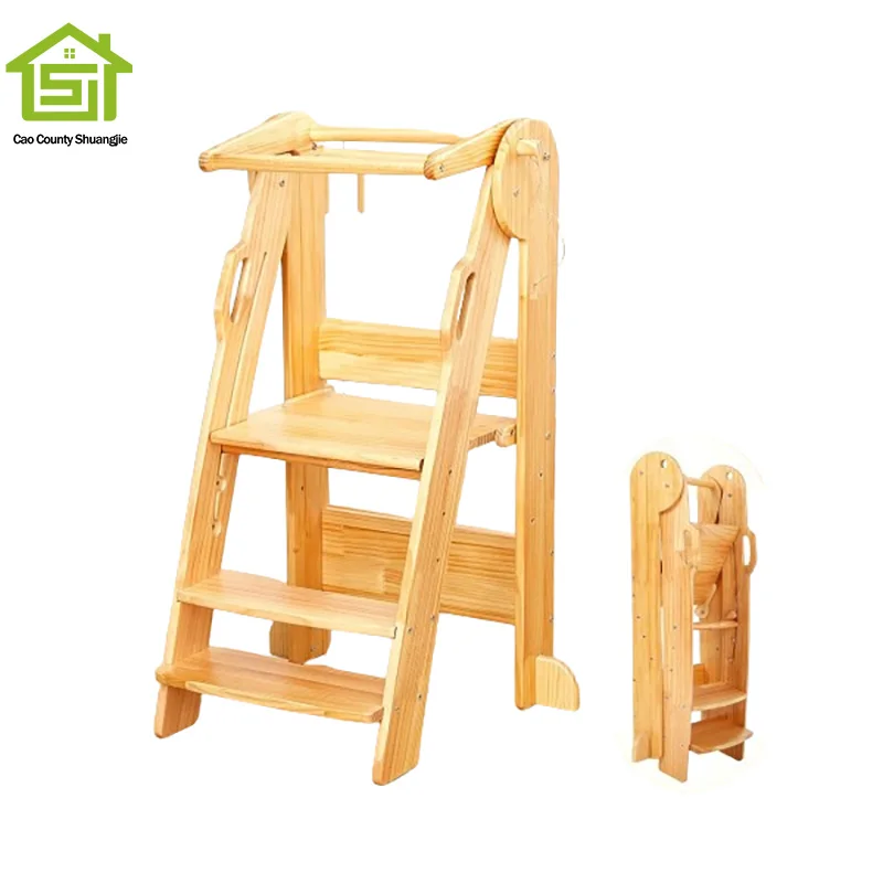 3-Level Height montessori modern footstool helper tower kitchen learning tower for kids