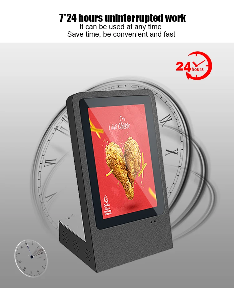 10.1 inch standing restaurant table advertising lcd screen