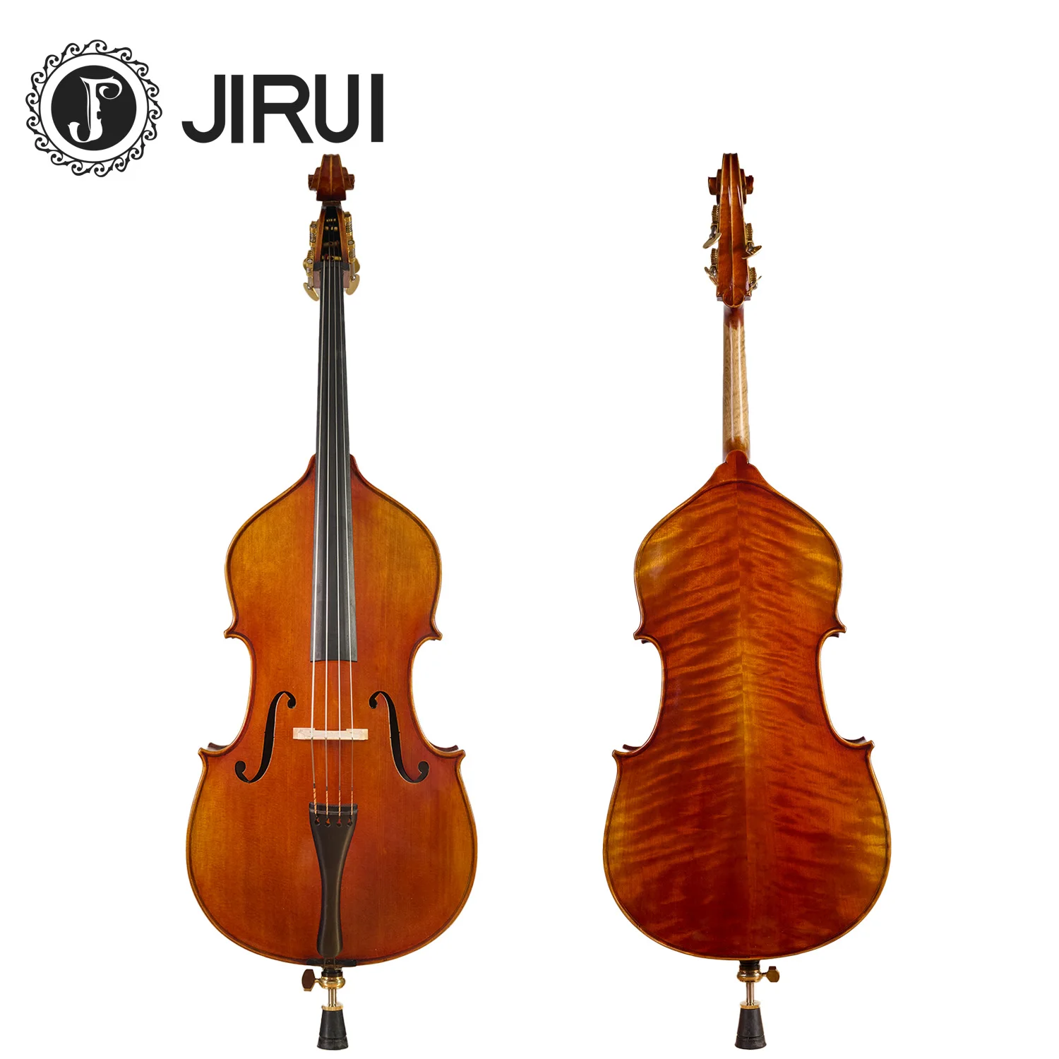 High Quality Custom Solid Upright Double Bass Instrument 1/2 1/4 3/4 4/4 Sizes Natural Flamed Maple Wood Face Spruce Brazil Wood