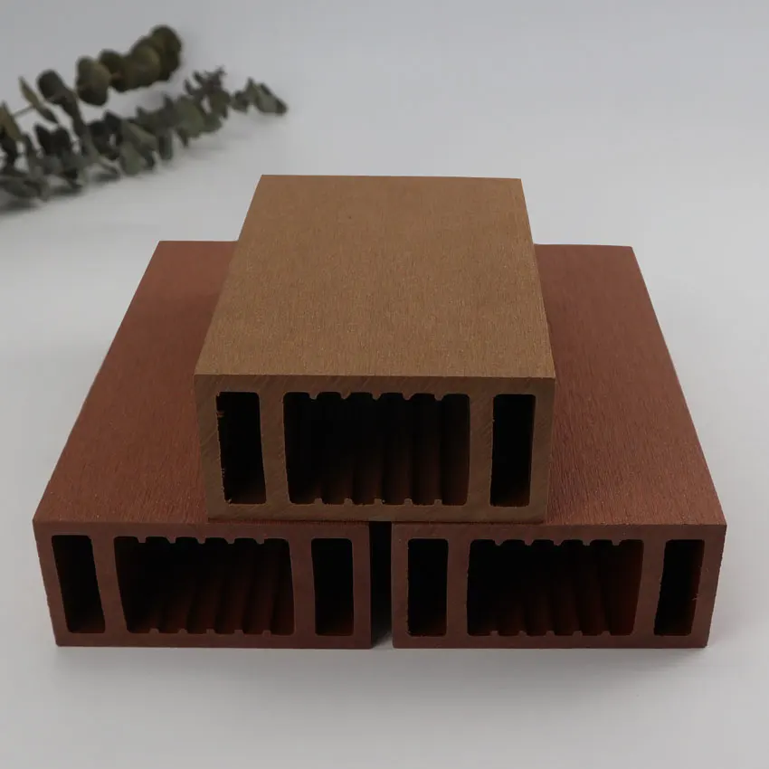 Cheap Price  Exterior 50*50 100*50 Square Hollow Wood Tube Plastic Composite Outdoor WPC Timber Tubes