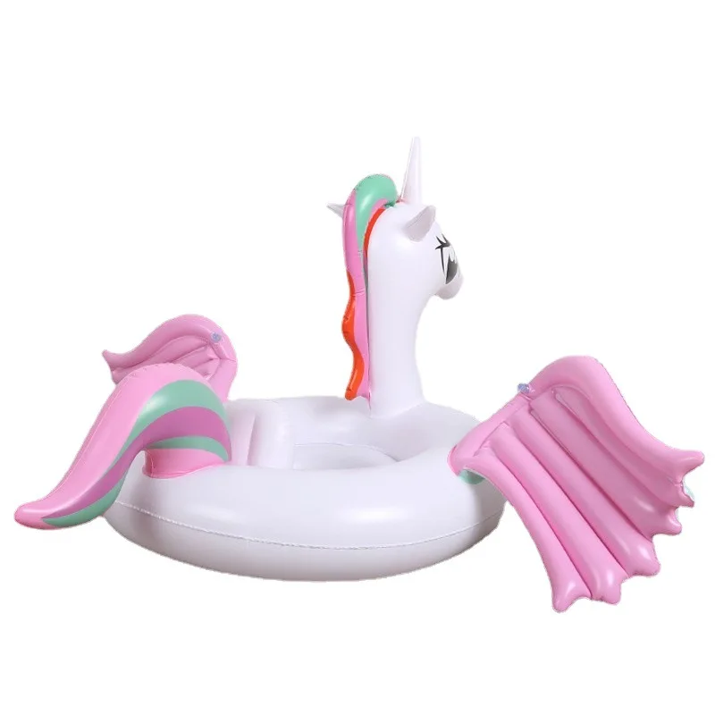 B01 R unicorn swim ring with baby seat  hot selling summer kids pool play wholesale inflatable unicorns water floating