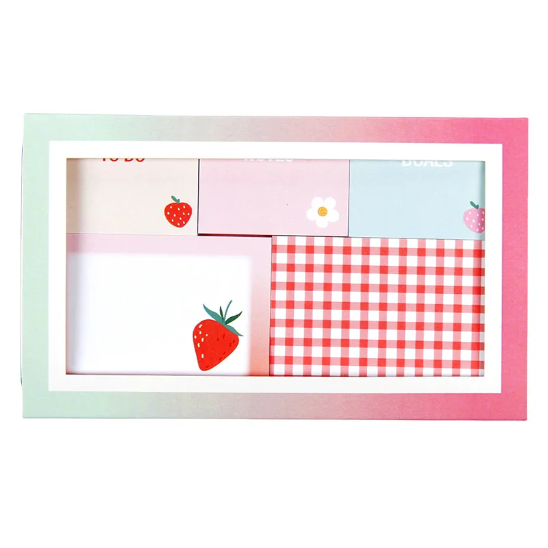 Colorful Creative Organization Metal Box Sticky Notes Set Loose Leaf Office School Stationery Memo Pad To-Do List Goals Tabs