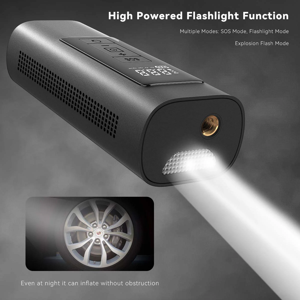 Newest 6000mah Portable Electric Digital Air Compressor 150psi Bicycle Tire Inflator Air Car Pump With Led Light Sos Light