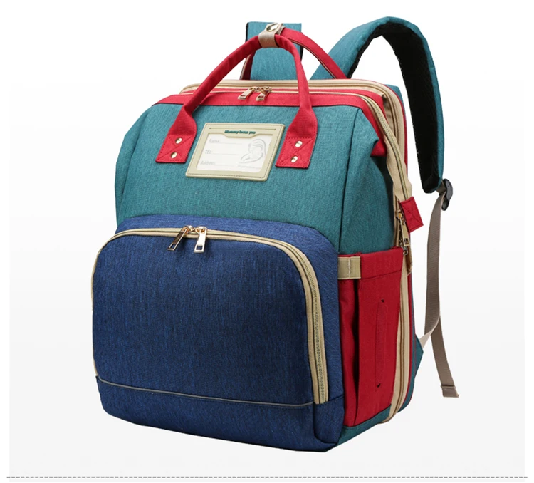 2021 custom new style diaper bag backpack with travel bassinet Diaper Bag Backpack with Mosquito Net Foldable Baby Bed