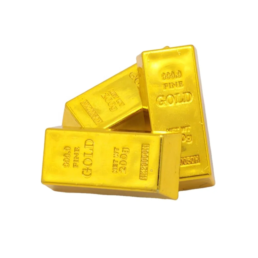 Лидер продаж небольшое пластиковое сокровище на заказ 200 г позолоченные поддельные игрушки из золота