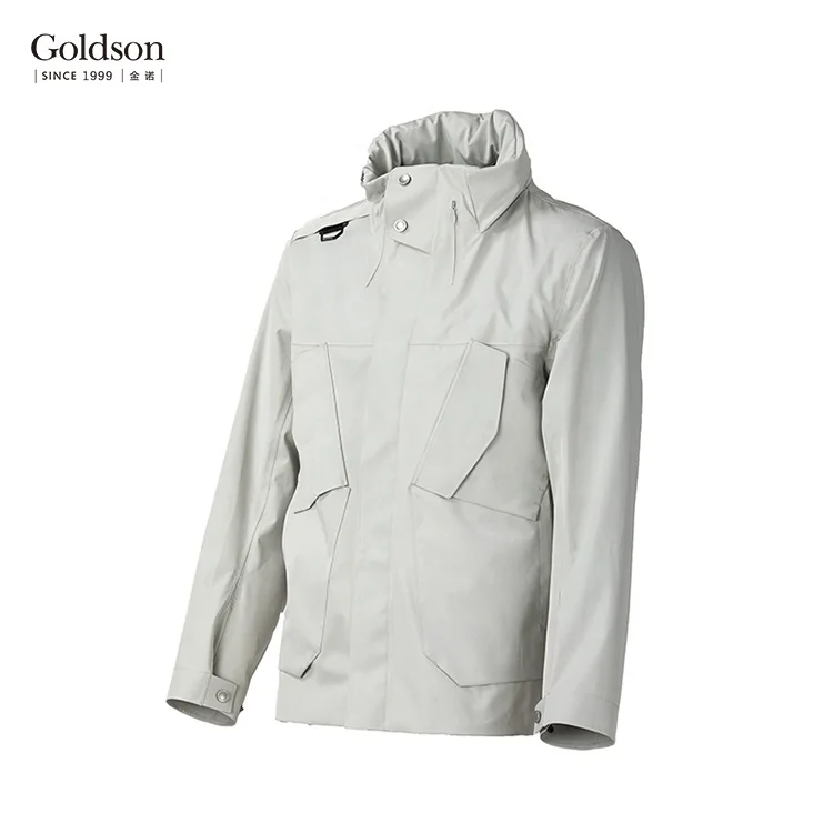 New model designer hood solid color waterproof stitched mens jacket