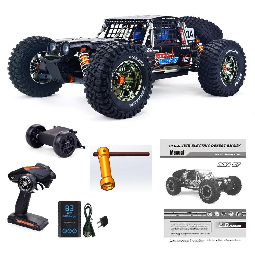 ZD гоночный DBX 07 1/7 4WD 80 км/ч радиоуправляемые игрушки пустынный Багги 2 4G высокоскоростной бесщеточный внедорожник Радиоуправляемый автомобиль RTR