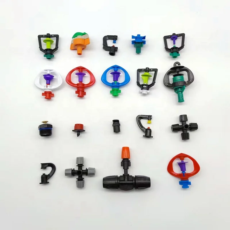 Drip Irrigation Set Mini Aspersores 360 Gear Garden Sprinkler Head with Spike/Stake/Stand Assembly