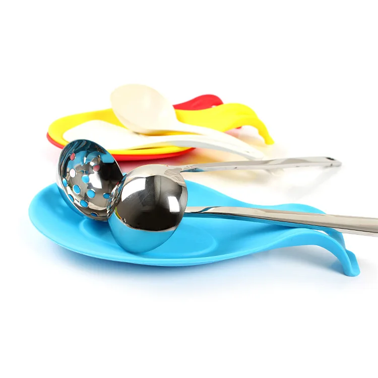 Large Size Heat Resistant Nonstick Silicone Kitchen Spoon Rest for Kitchen Counter Silicone Utensil Rest for  Spoon Holder