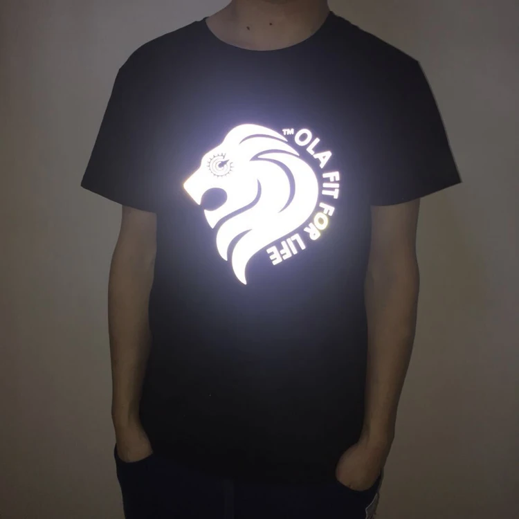 Reflect Iron on TShirt Logo Reflective Prints Stickers Reflective Transfer Logo Customized Heat Transfer Reflective Logo