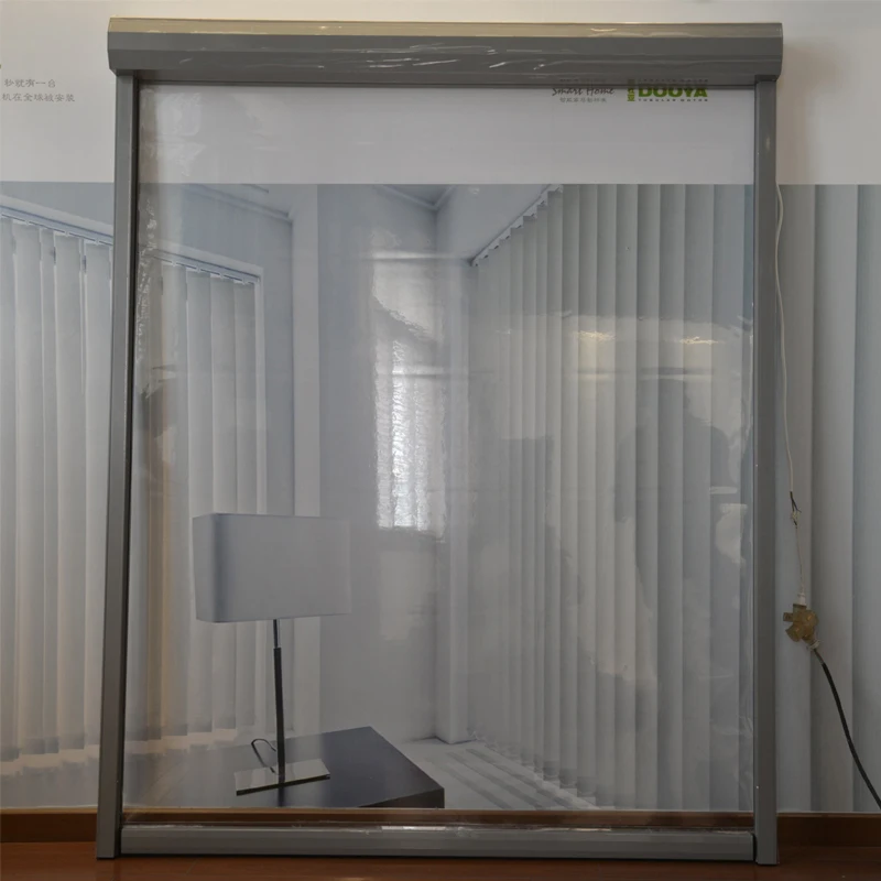 Outdoor Waterproof Motorized Clear Pvc Zipper Track Outdoor Roller Blind shades transparent retractable outdoor blind