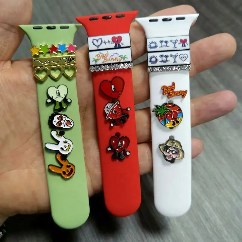 Arrival Bad Bunny Watch Accessories For Band Decor Metal Sport Charms Smart Bands