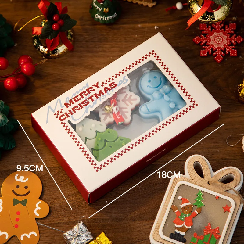 Christmas tree candle Ornaments Snowflake candles Personalized Label Candle Christmas Gift Set