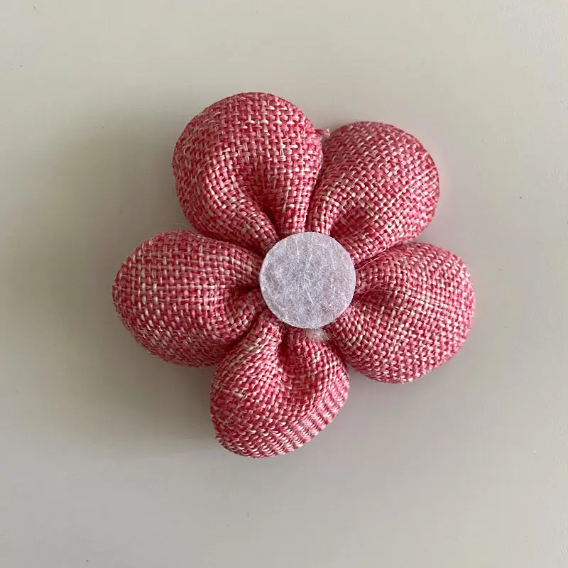 hot sale linen Five petal flower with diamond  flower garment accessories