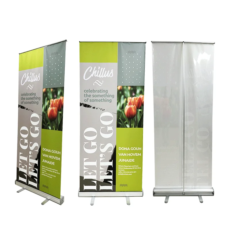 Custom Advertising Aluminum Roll Up Banner Portable Retractable Pull Up Banner Display Roll Up Stand