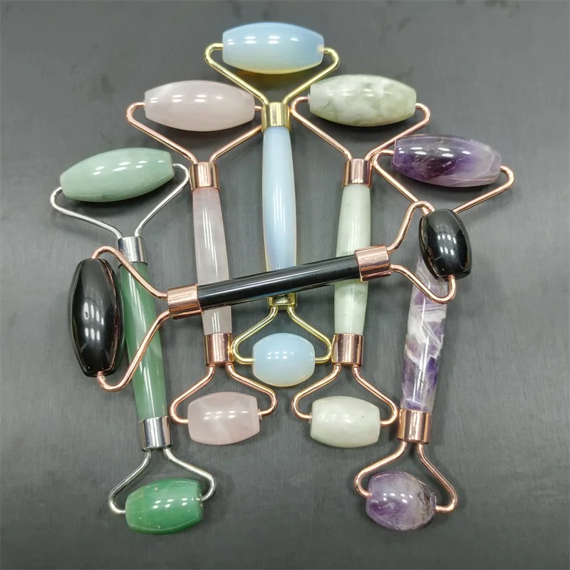 Hot Sale Natural Healing Stone Rose Quartz Facial Jade Roller Crystal Face Roller