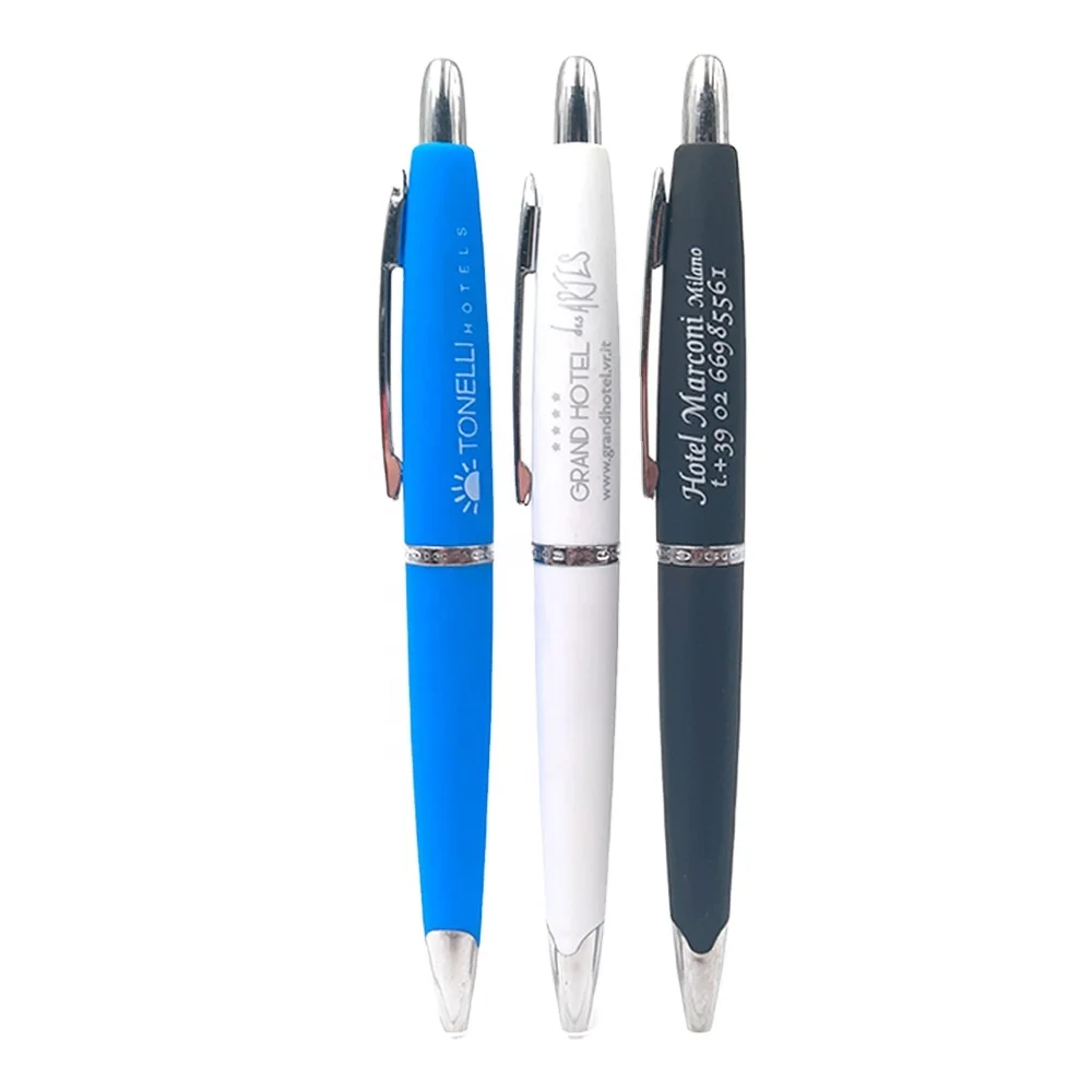 2020 cheap new model plastic rubber ballpoint pen for hotel