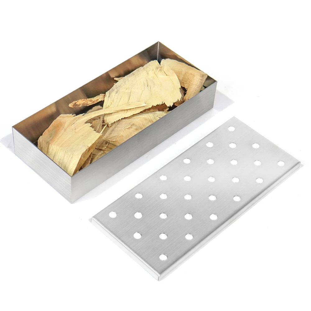 430 Steel BBQ Smoker Box for Grilling or Charcoal Grill Grilling Accessories