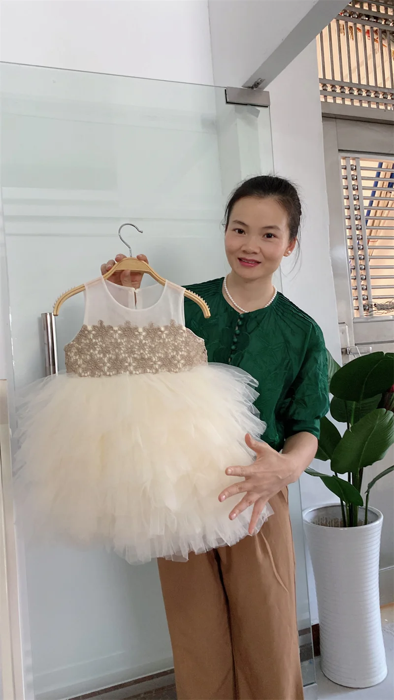 New baby dress children frocks designs kids flower party dresses pink front short back long kids dress girls wedding wear