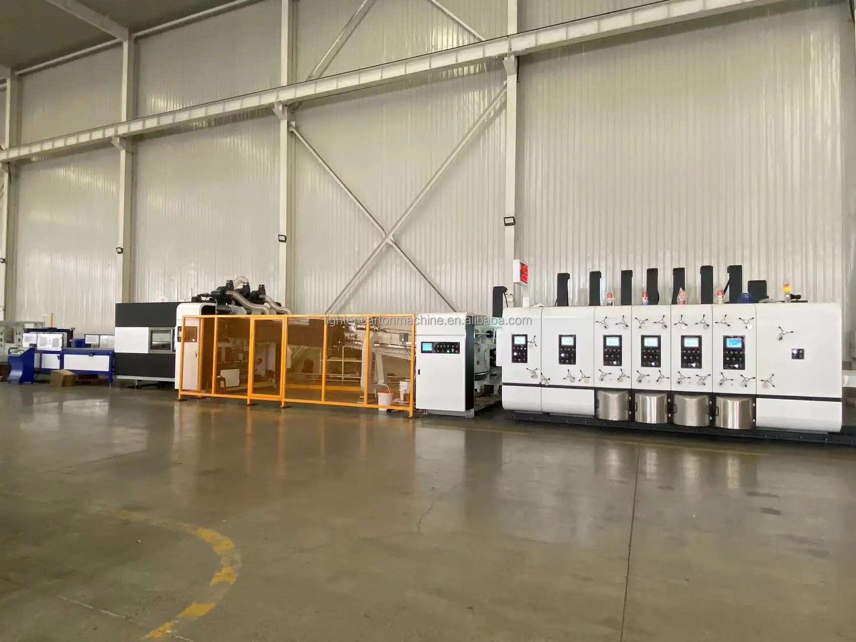 Automatic corrugated pizza box making machine carton printing slotting die-cutting cardboard gluing and stripping machinery