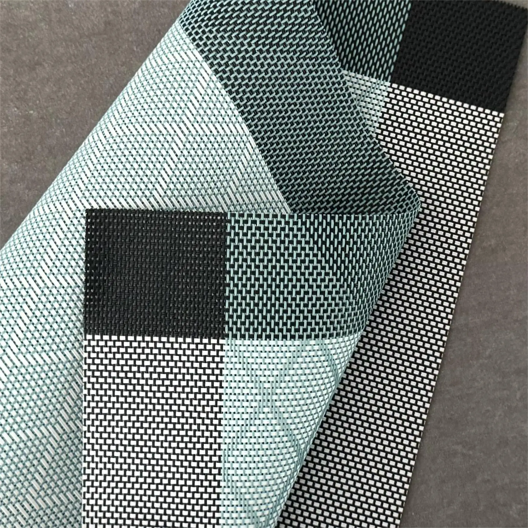 European Modern Simple Argyle Pattern Western PVC Woven Four Corner Frame Doily Table Mat Fabric Placemat Wholesale