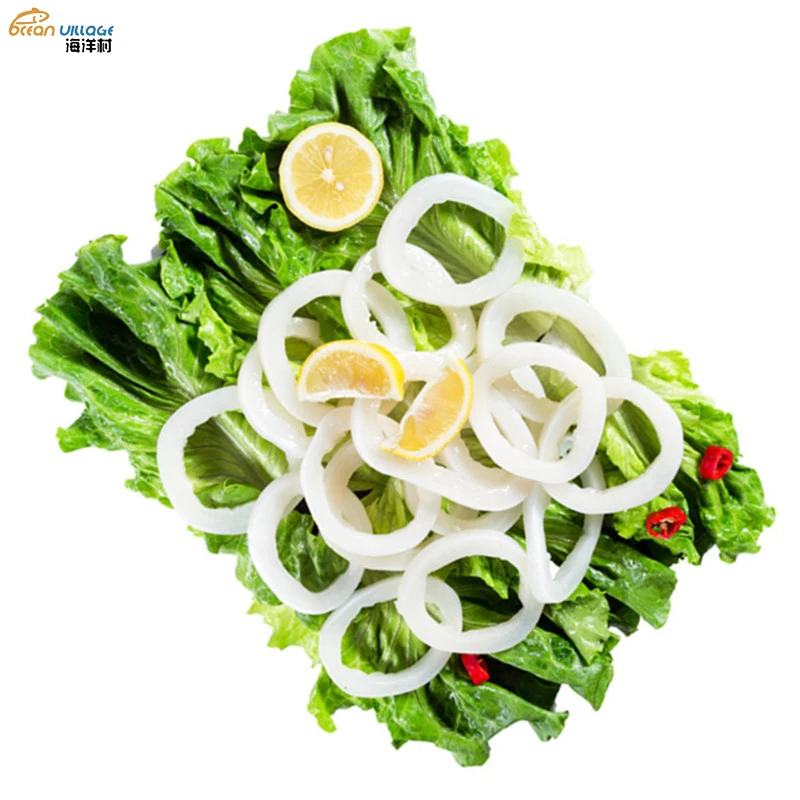 Shandong Ocean Village Food 2022 The Best Selling Healthy Seafoodf Frozen 20% Glazing Squid Rings