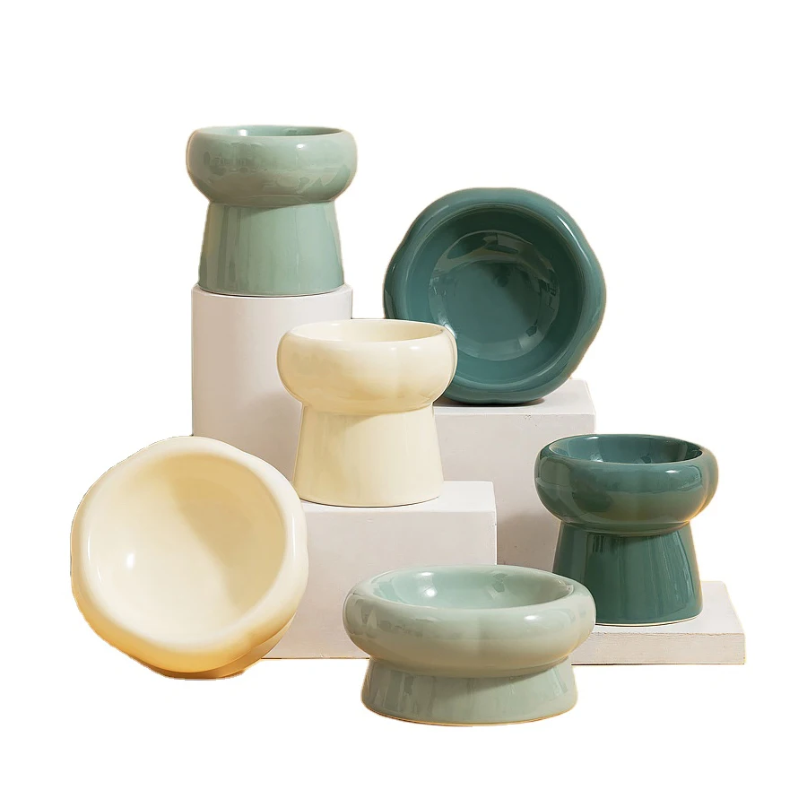 Hot-selling Elevated  Pet Feeder Bowl Cat Dog Bowls Ceramic Bowls Raised Feeder for Pet