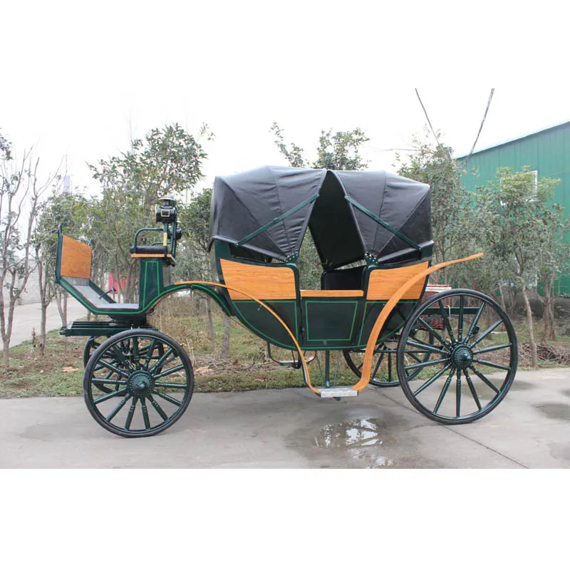 
4 wheels Barouche horse drawn carriage with folding top 