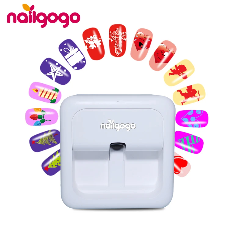 Nailgogo mini printer 3 d nail art machine 3d finger printer intelligent printer