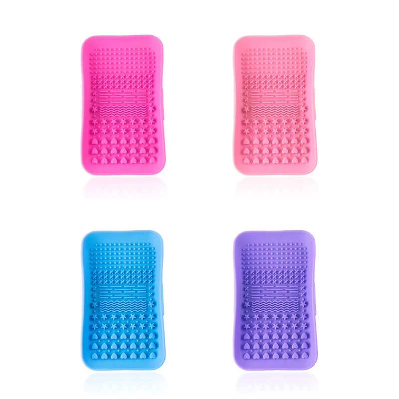 New design portable beauty cleaning tool makeup brush cleaning pad silicone makeup cleaner with hanger reusable