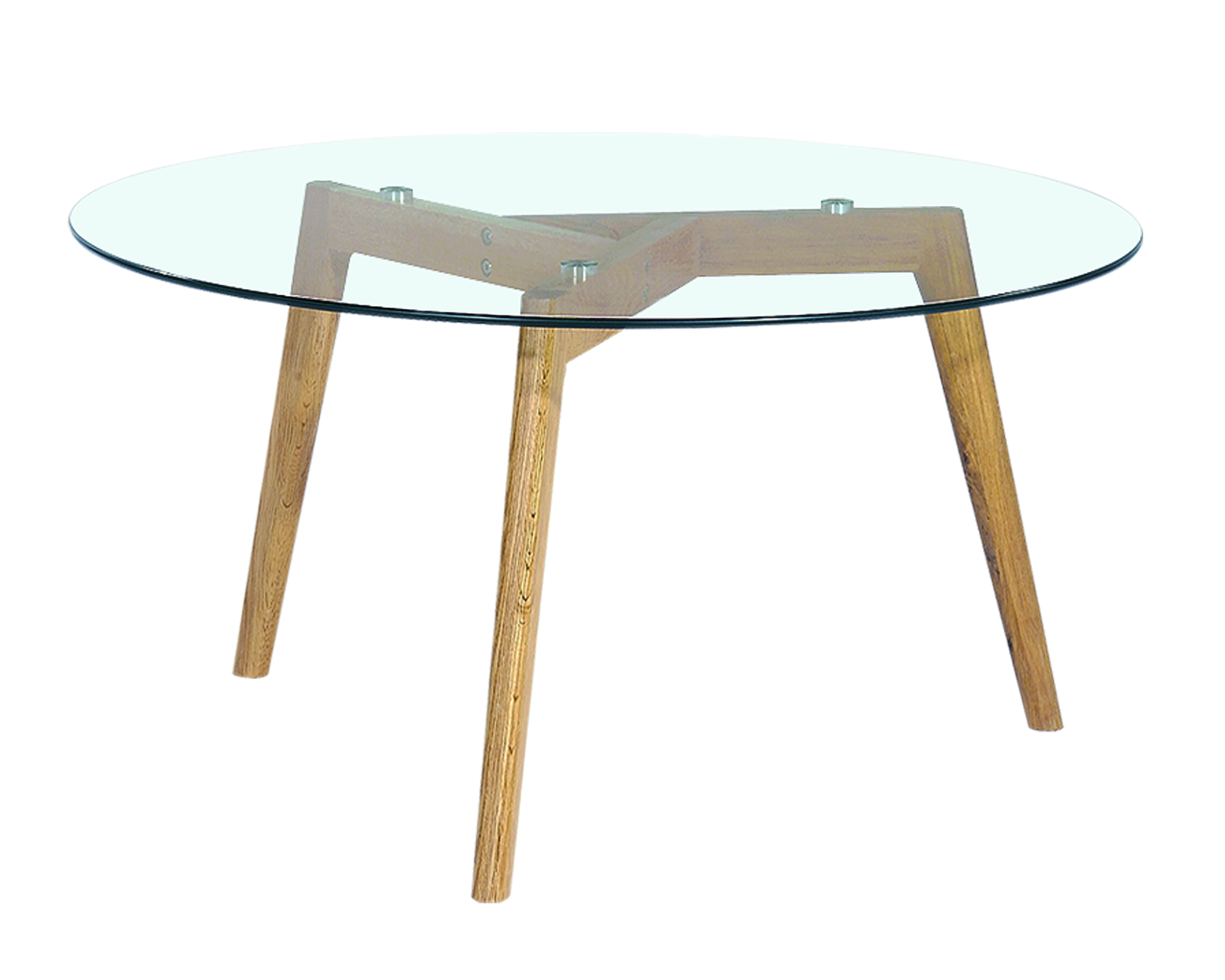 8mm tempered clear glass with american white oak legs coffee table