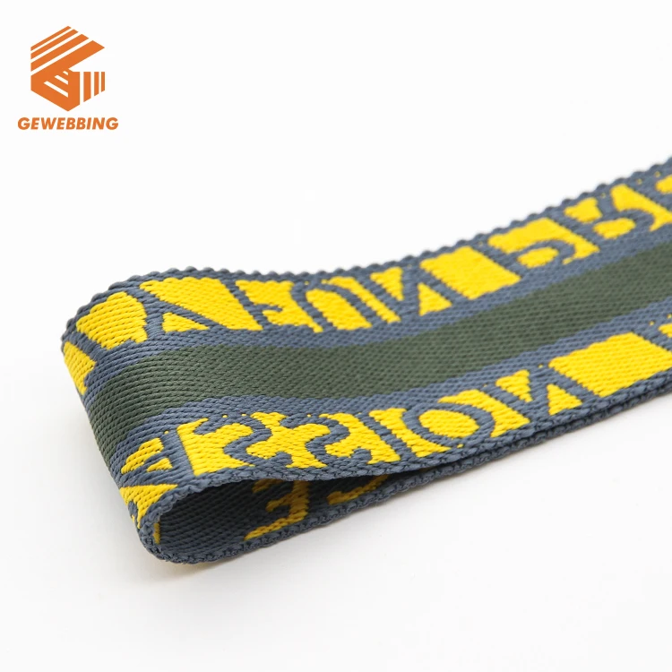 Hot Sale Polyester Woven Nylon Strap Webbing Tape 2.5 Cm Custom Printed Jacquard Webbing