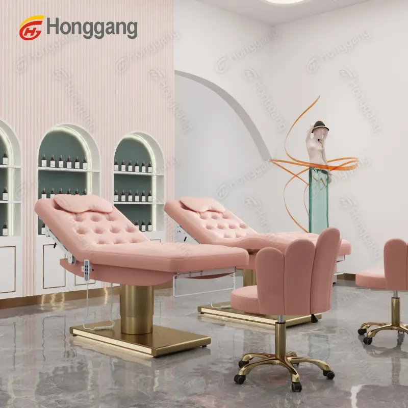 guangdong pink salon lashes massagebed portable recliner chair thai spa facial beauty eyelash electric massage table bed