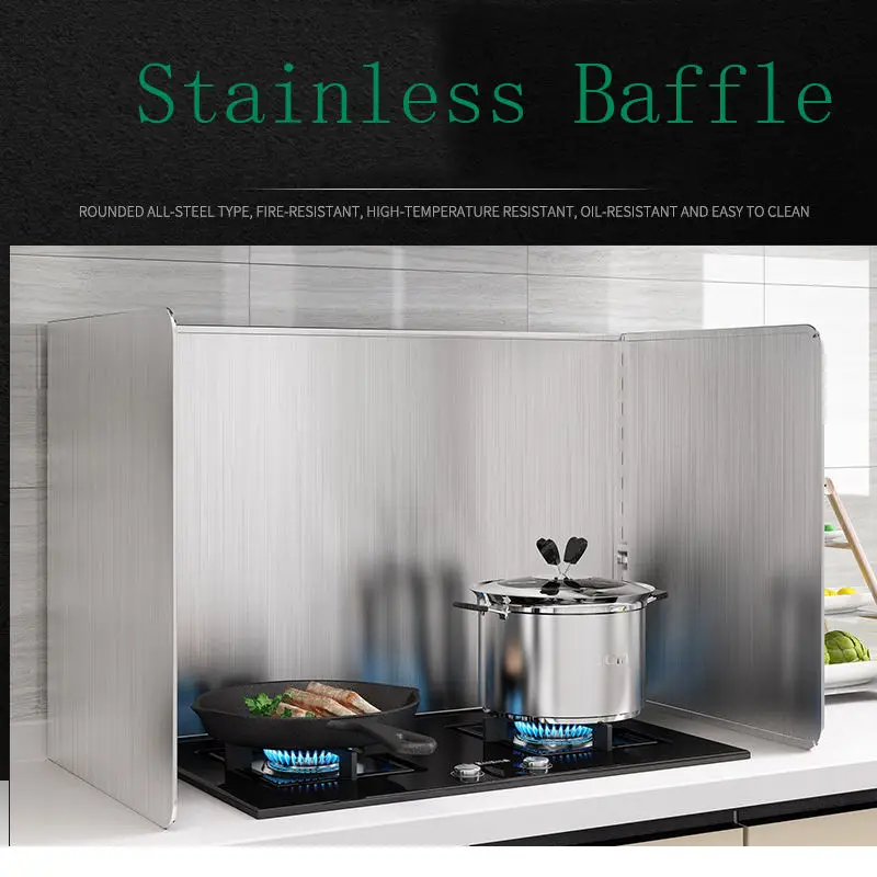 Stainless Steel Oil-proof Stove Splash-proof Shield Anti-oil Splash Baffle Splatter Cooking Screen