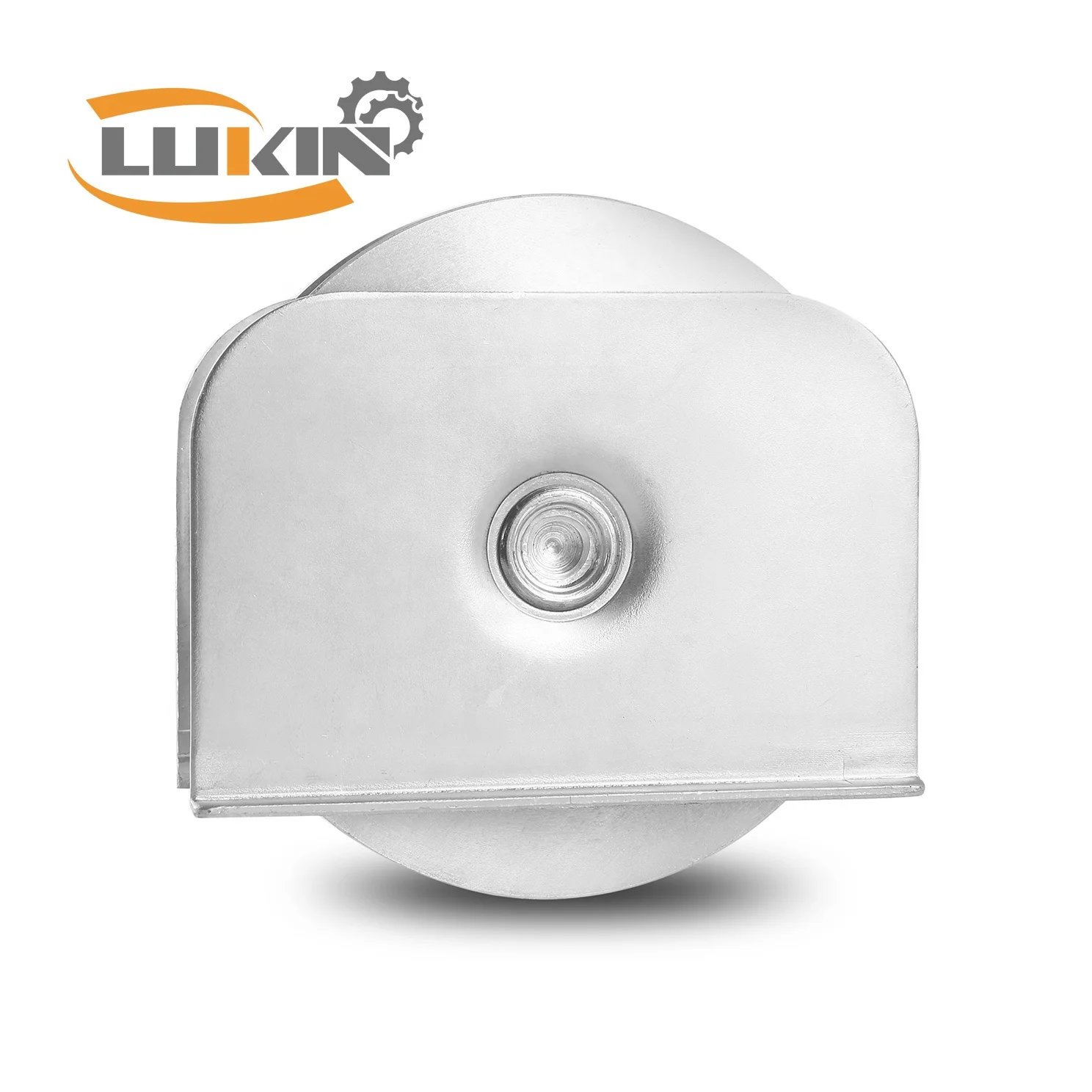 Wholesale Carbon Steel U groove zinc plated steel gate wheel with interior bracket and double steel plates
