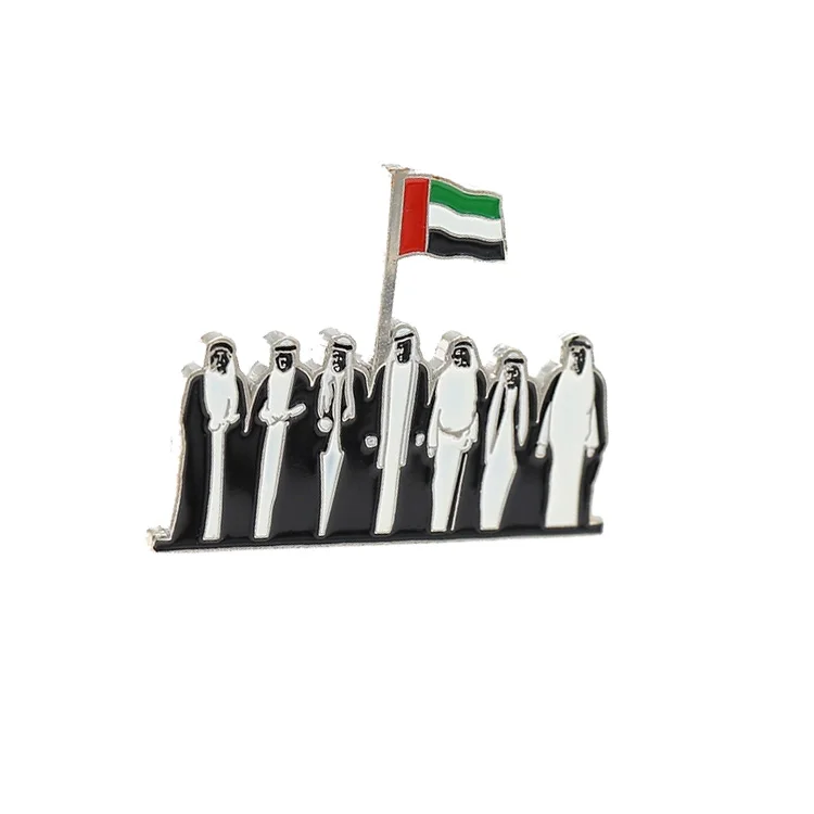 Customized Enamel UAE United Arab Emirates Flag Map National Day Lapel Pin Custom Logo UAE Abu Dhabi Celebration Badge Brooch