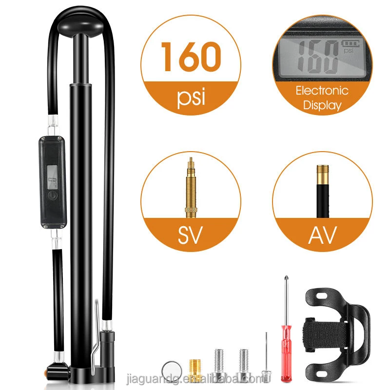 Car Tire Inflator Portable Cycling Pump Mini Floor With Gauge Bicycle Bike Air Pump Portable Tire Pump