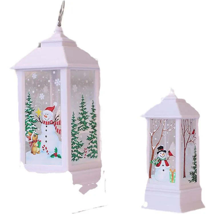 Explosive Christmas simulation flame small oil lamp shopping mall window bar restaurant portable small wind lantern decoration