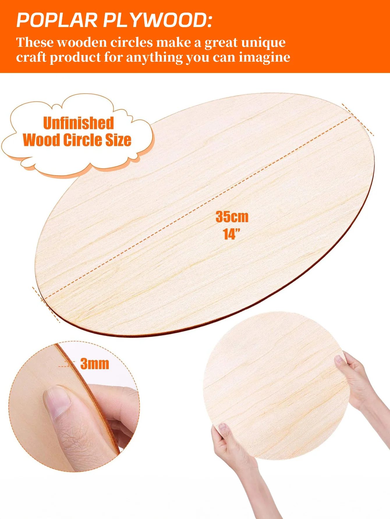 5pcs 30 cm round Wooden Crafts Door Hanging Sign Blank for Wreath Board Painting Holiday Decoration Stand Included