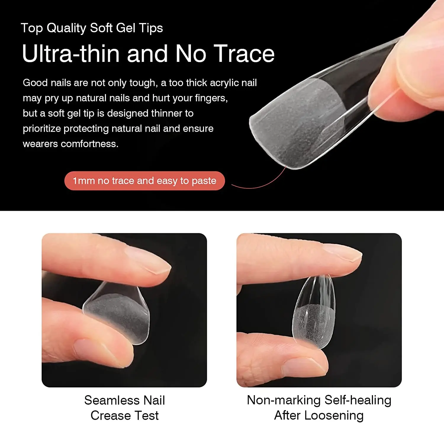 DEM ODM Nail Art Gel Short Full Cover Nails Coffin Almond Stiletto Soft Gel X Tips