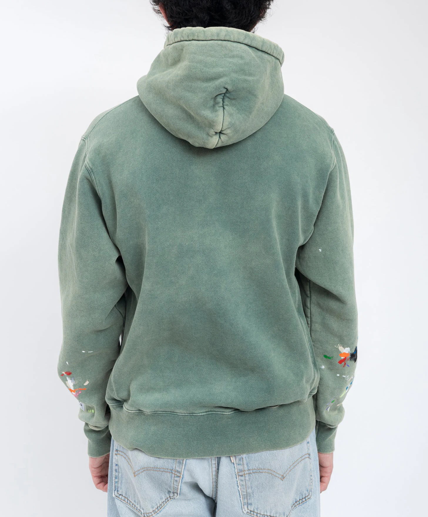 Custom Fashion Forest Green Gallery Dept Logo PAINTED Hoodie for men