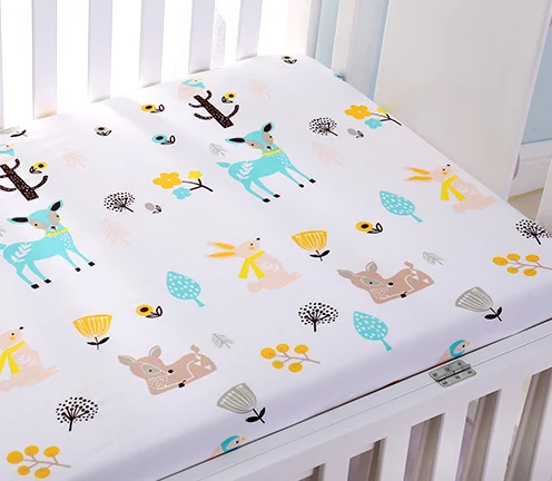custom organic bamboo cotton muslin material baby crib cot fitted sheet 120cm