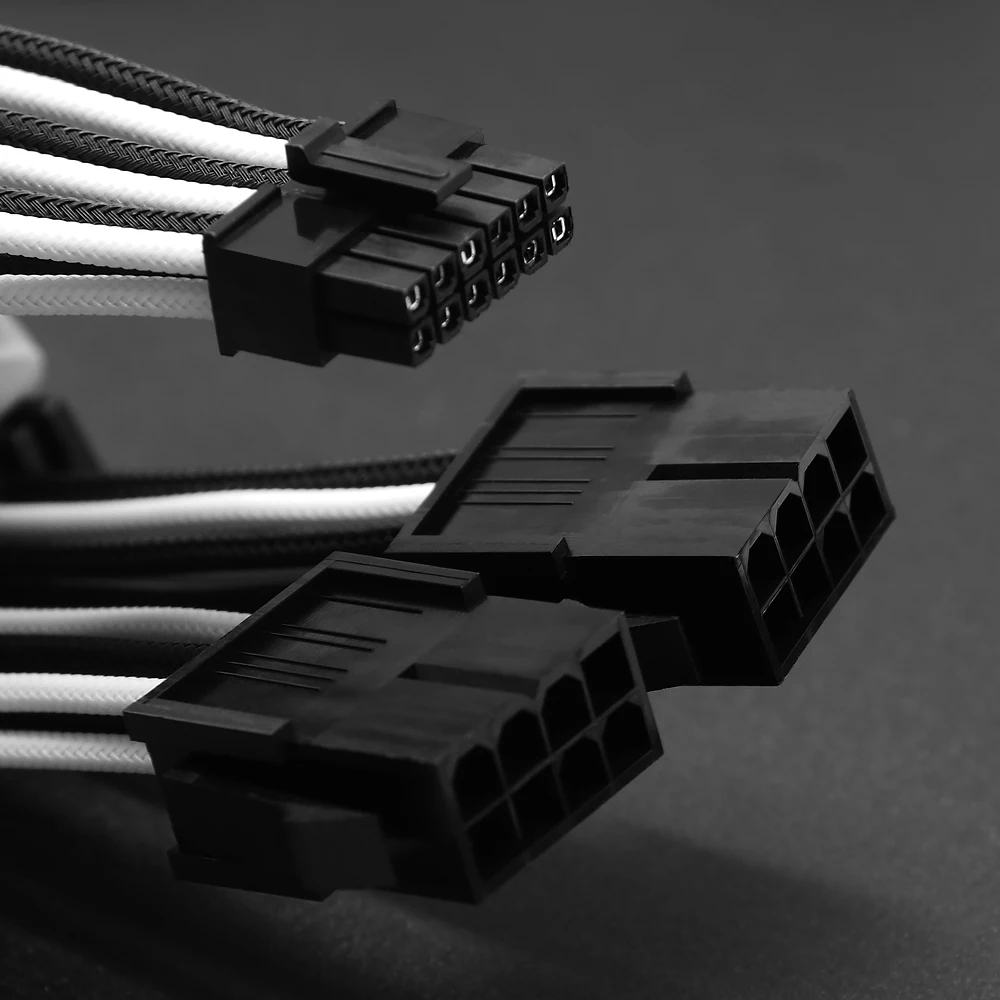 Power Supply Cable Sleeves PCIe Molex Micro-Fit 3.0 Connector For NVIDIA Ampere GEFORCE RTX 3070 3080 Black White