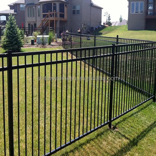 Wholesale wrought iron fence panel and gate garden/outdoor decorative black pvc fencing panels and post