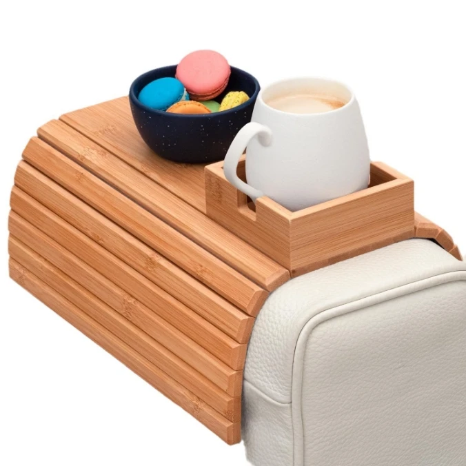Sofa Cup Holder Bamboo Cup Holder Versatile Couch Sofa Armrest Tray with Holder Couch Arm Tray