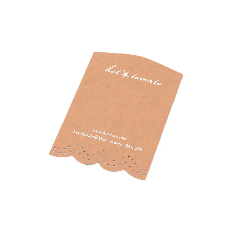 Custom Design Kraft Paper Jewellery Card Earring Holder Card