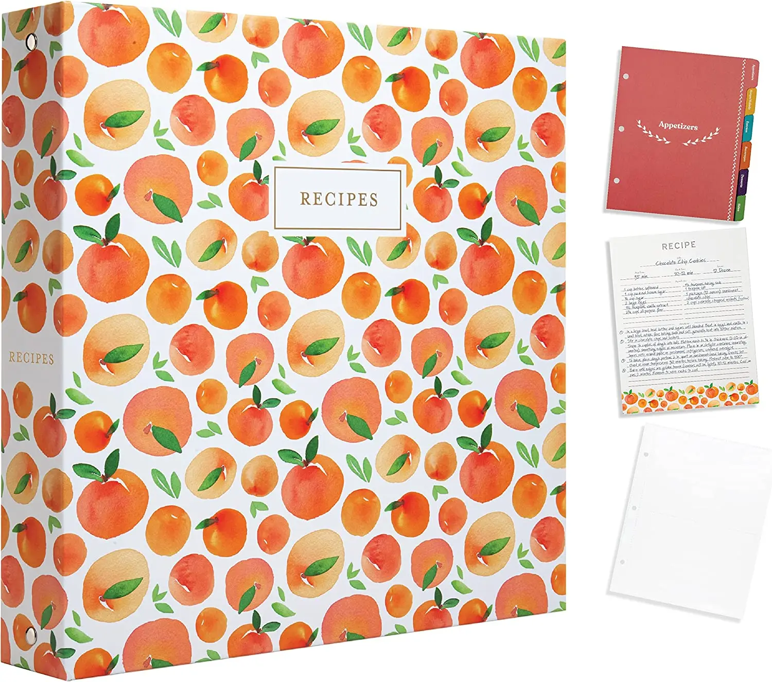 Custom Printing Color Paper Recipe Notebook Cards and Category Divider Tabs 3 Ring Organizer Binder Set